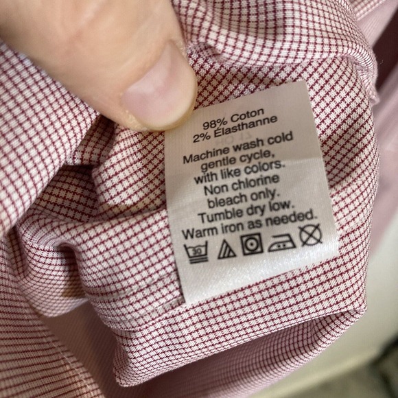 J Crew Thompson Mens XL 17-17.5 Button Up Shirt Long Sleeve Stretch Wrinkle Free - Picture 5 of 5